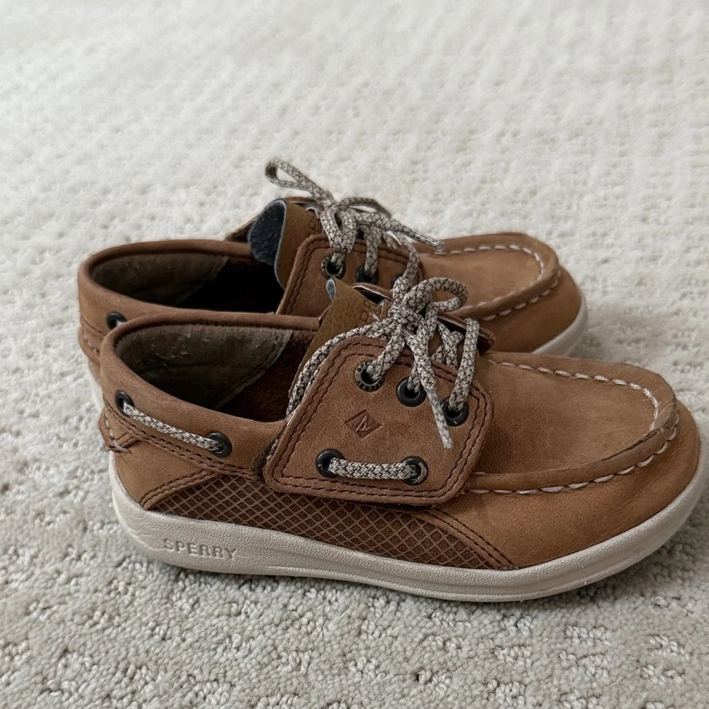 Sperry Kids Brown Suede Lace-Up Boat Shoes